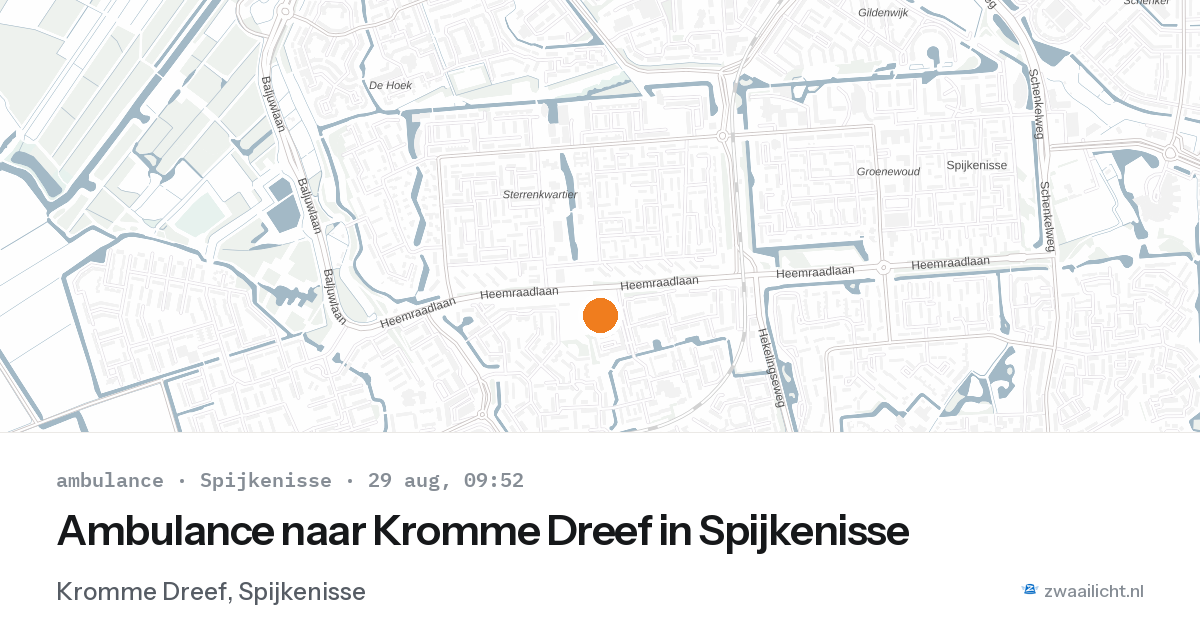 Ambulance naar Kromme Dreef in Spijkenisse — 29 aug 2026