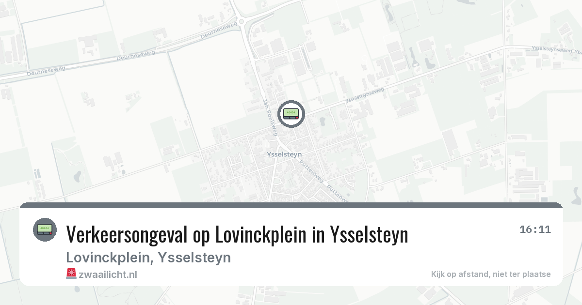 Verkeersongeval op Lovinckplein in Ysselsteyn — 26 jun 2026