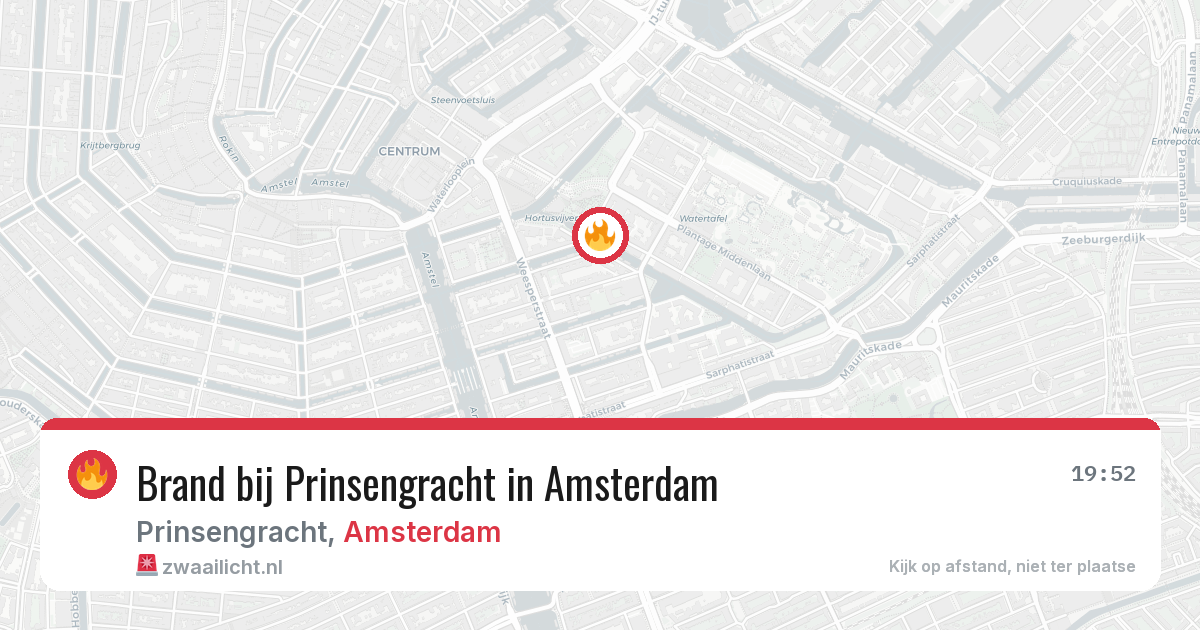 Brand bij Prinsengracht in Amsterdam — 27 mrt 2026
