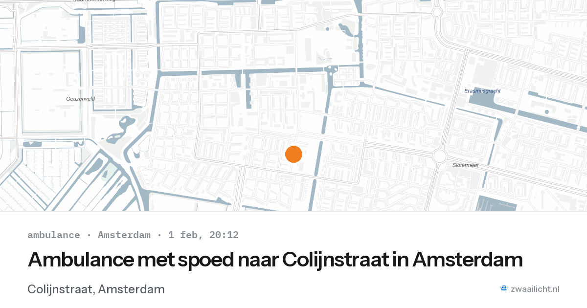 Ambulance met spoed naar Colijnstraat in Amsterdam — 1 feb 2026