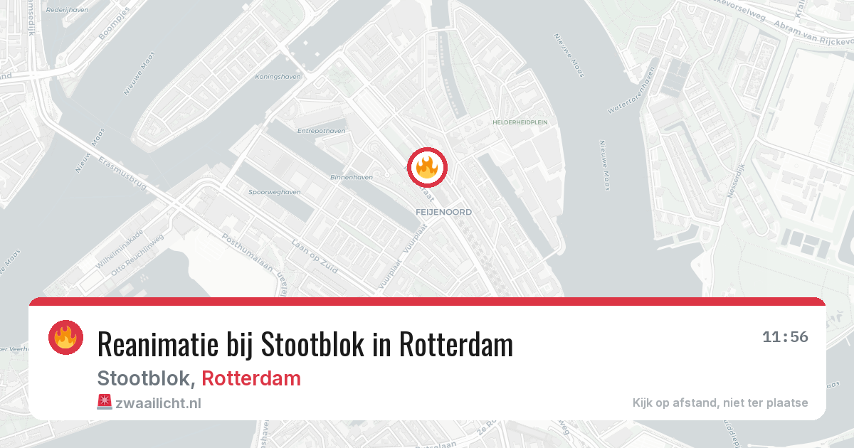 Reanimatie bij Stootblok in Rotterdam — 10 aug 2026