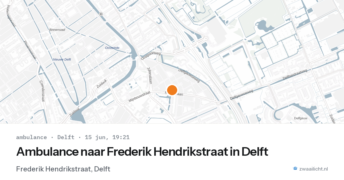 Ambulance naar Frederik Hendrikstraat in Delft — 15 jun 2026