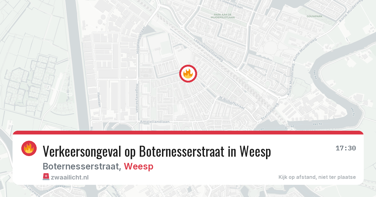 Verkeersongeval op Boternesserstraat in Weesp — 17 mrt 2026