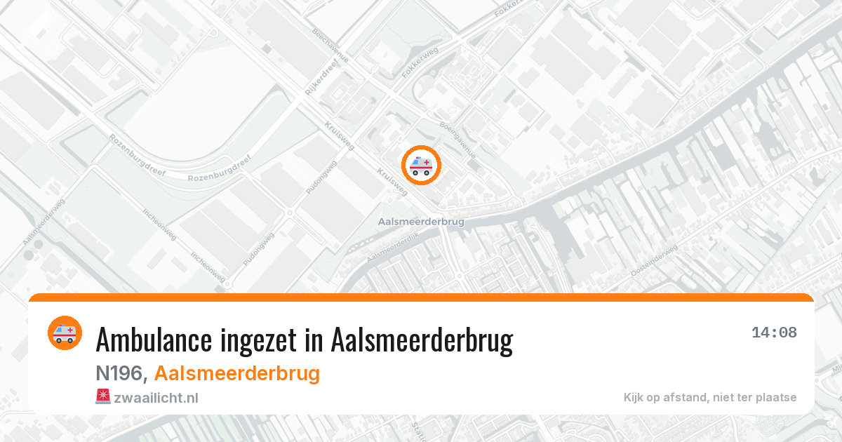 Ambulance ingezet in Aalsmeerderbrug — 3 aug 2026 | 🚨 Zwaailicht.nl
