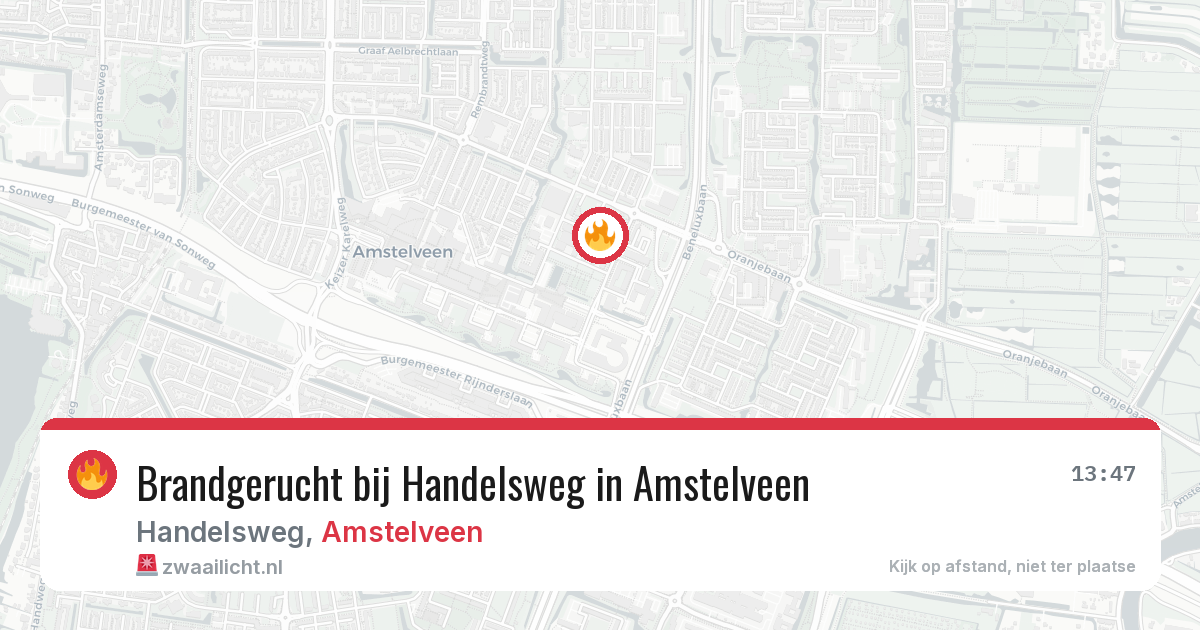 Brandgerucht bij Handelsweg in Amstelveen — 7 mei 2026