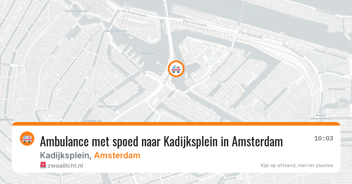 Ambulance met spoed naar Kadijksplein in Amsterdam — 10 jul 2026
