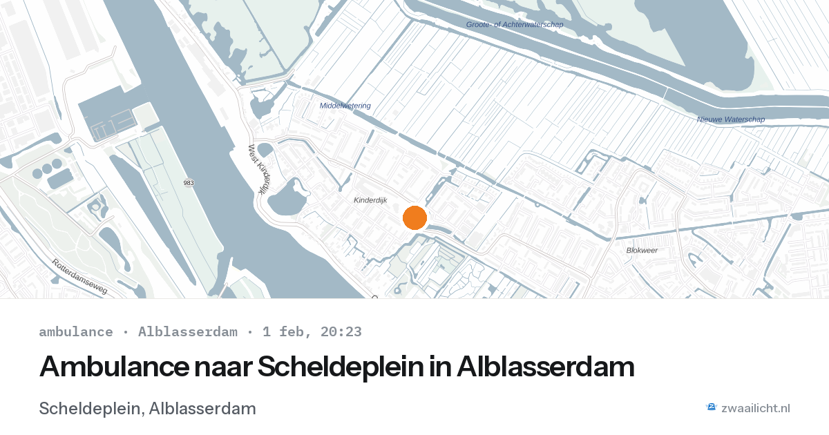 Ambulance naar Scheldeplein in Alblasserdam — 1 feb 2026
