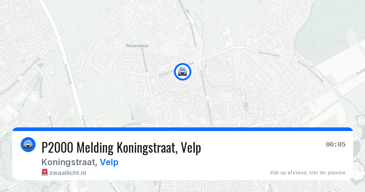 P2000 Melding Koningstraat, Velp — 6 aug 2026