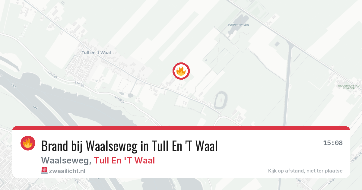 Brand bij Waalseweg in Tull En 'T Waal — 24 jan 2026