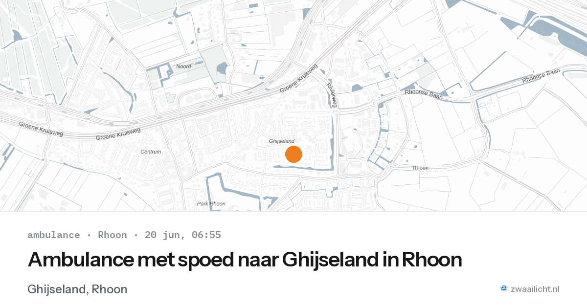 Ambulance met spoed naar Ghijseland in Rhoon — 20 jun 2026