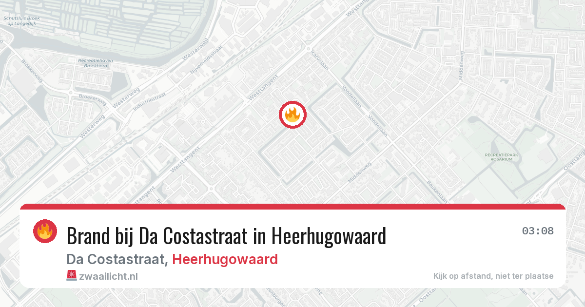 Brand bij Da Costastraat in Heerhugowaard — 10 jun 2026