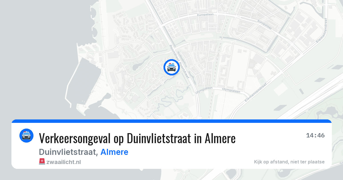 Verkeersongeval op Duinvlietstraat in Almere — 23 jun 2026