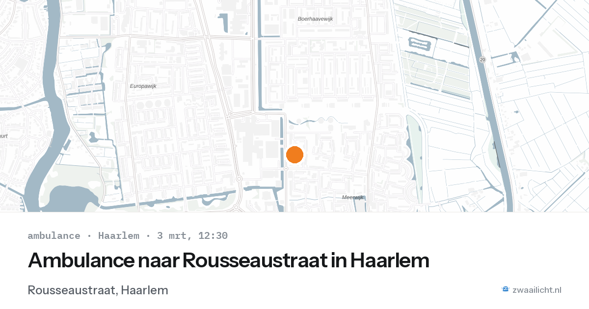 Ambulance naar Rousseaustraat in Haarlem — 3 mrt 2026