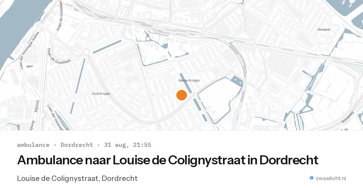 Ambulance naar Louise de Colignystraat in Dordrecht — 31 aug 2026