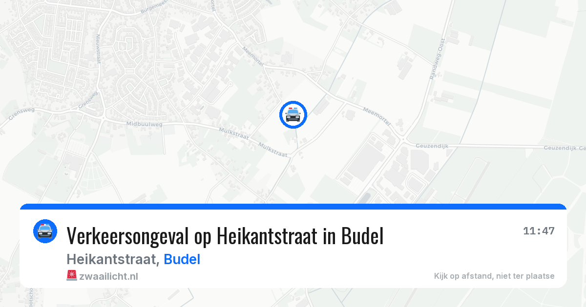 Verkeersongeval op Heikantstraat in Budel — 29 apr 2026