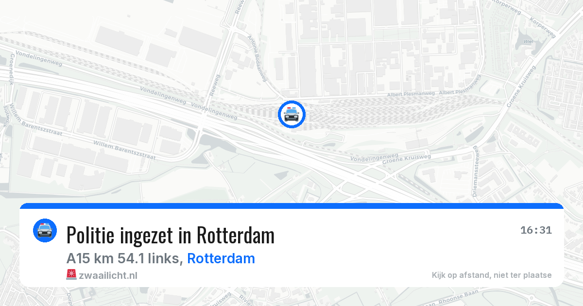 Politie ingezet in Rotterdam — 13 aug 2026 | 🚨 Zwaailicht.nl