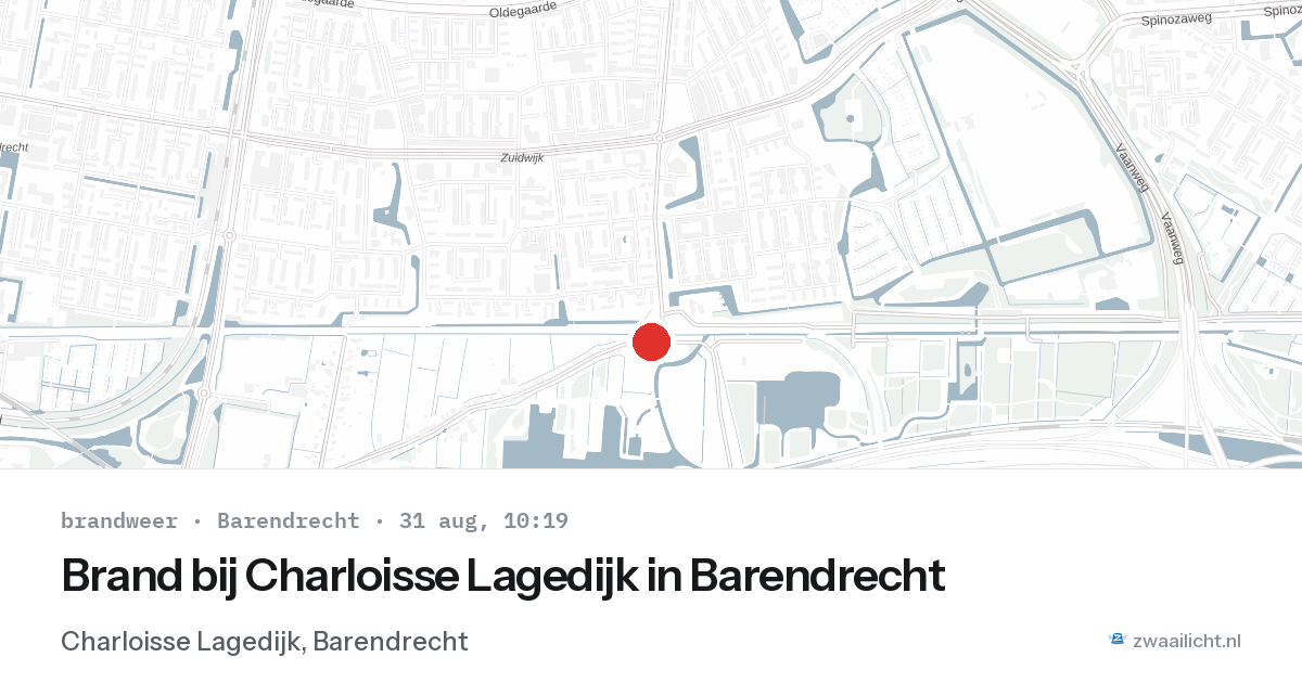 Brand bij Charloisse Lagedijk in Barendrecht — 31 aug 2026