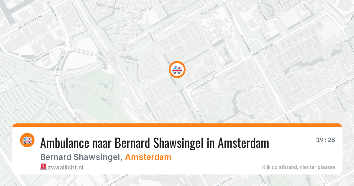 Ambulance naar Bernard Shawsingel in Amsterdam — 12 jun 2026