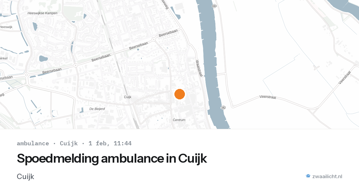 Spoedmelding ambulance in Cuijk — 1 feb 2026