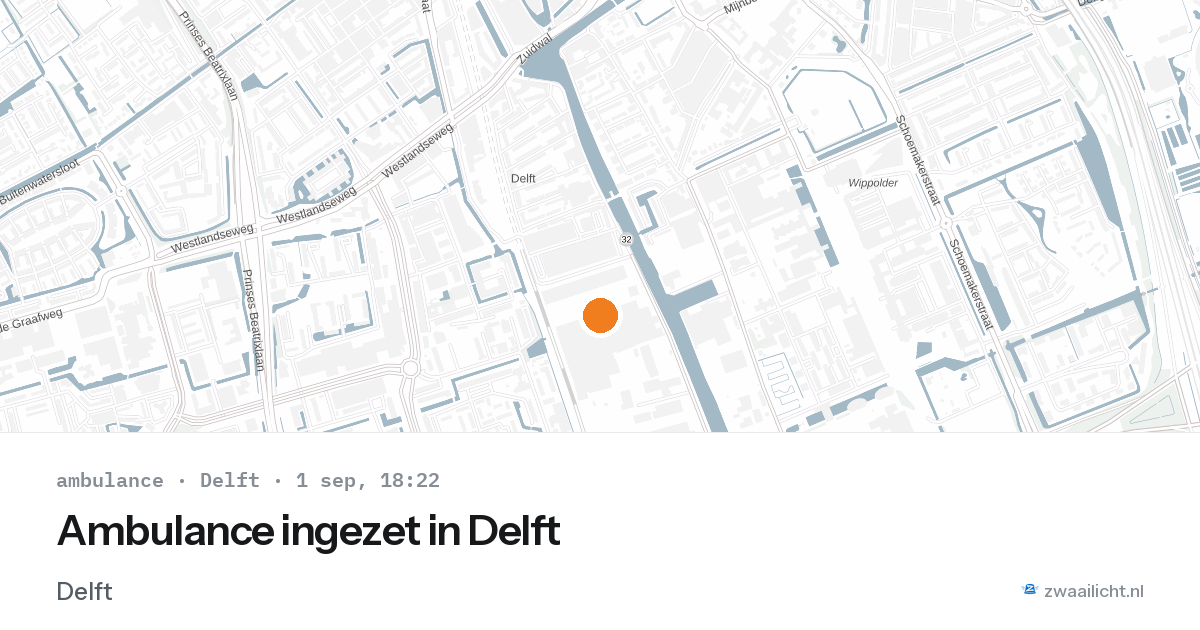 Ambulance ingezet in Delft — 1 sep 2026