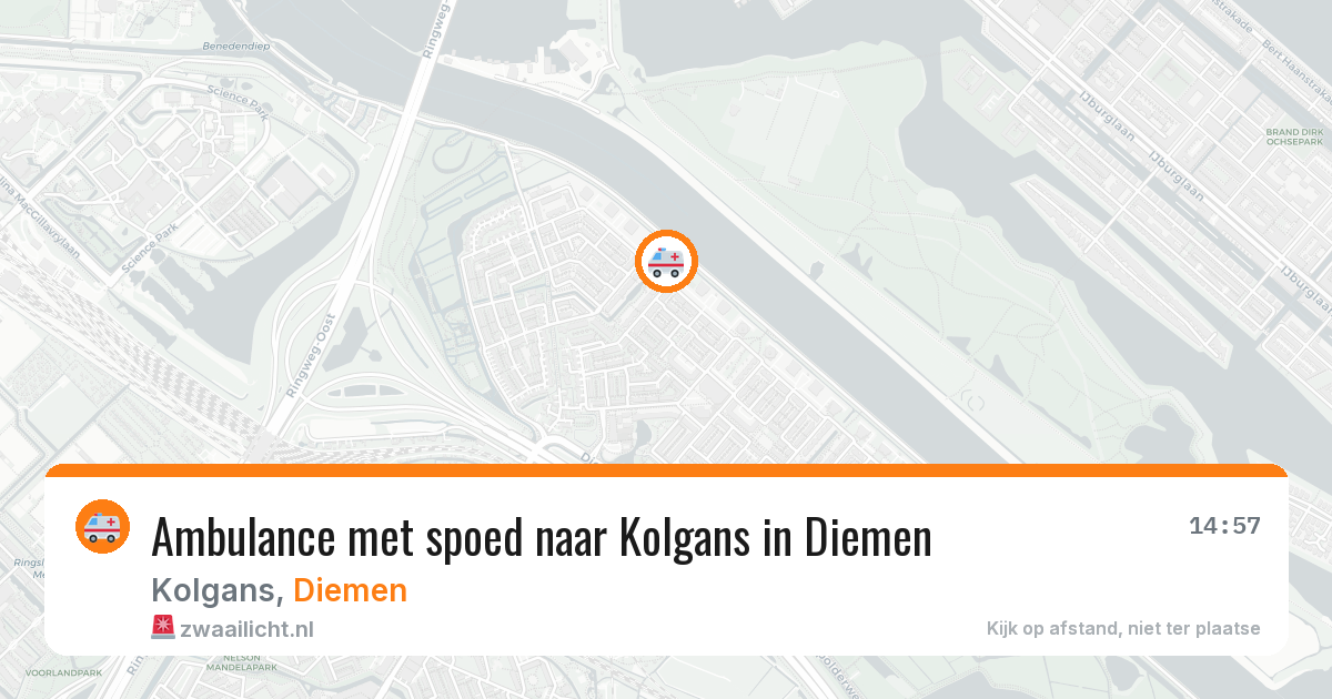 Ambulance met spoed naar Kolgans in Diemen — 16 feb 2026