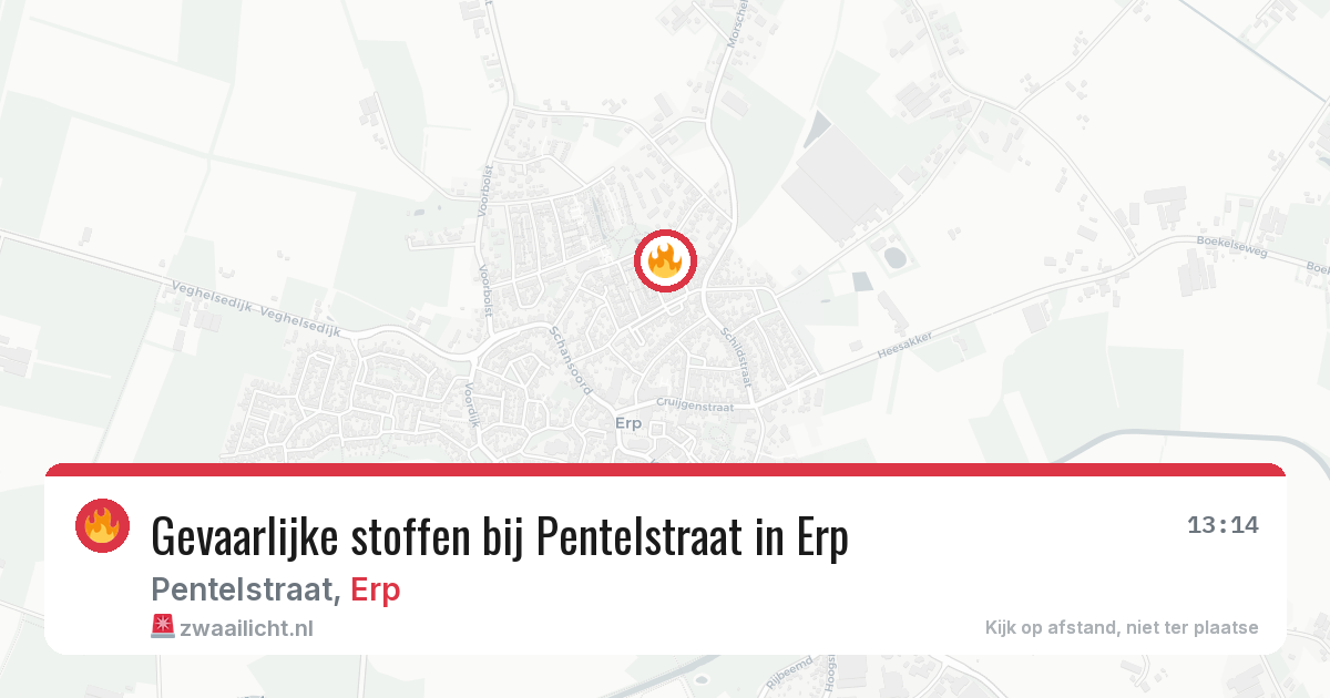 Gevaarlijke stoffen bij Pentelstraat in Erp — 27 mrt 2026