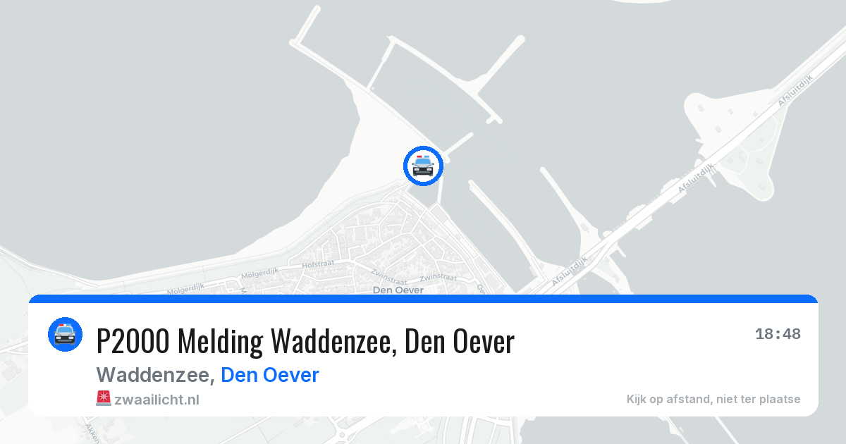 P2000 Melding Waddenzee, Den Oever — 17 mrt 2026