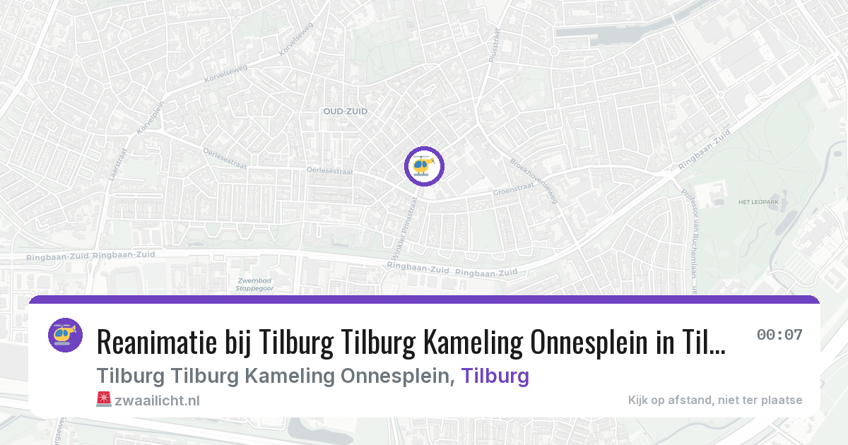 Reanimatie bij Tilburg Tilburg Kameling Onnesplein in Tilburg — 30 jun 2026