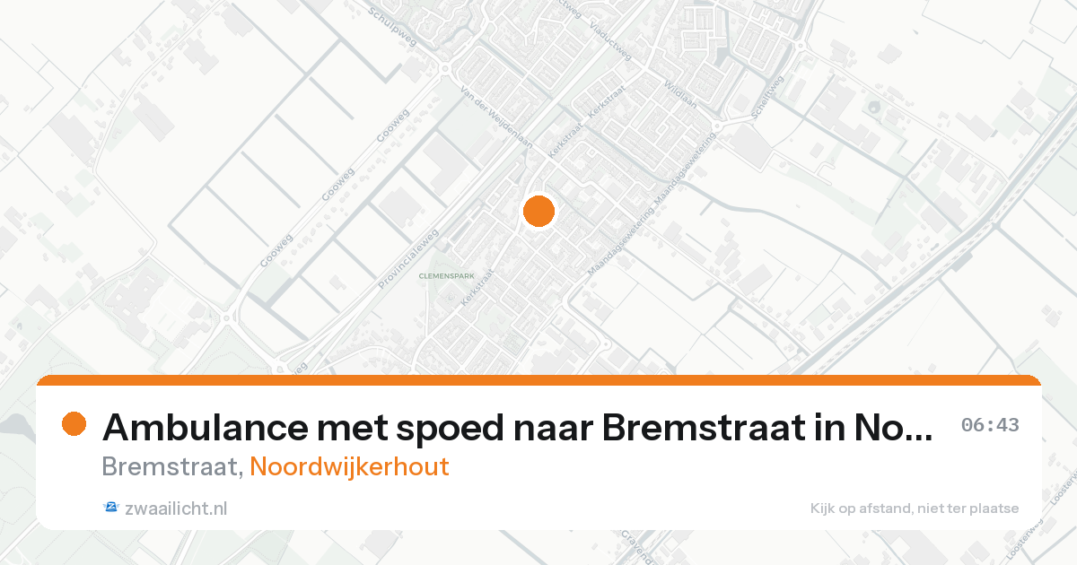 Ambulance met spoed naar Bremstraat in Noordwijkerhout — 18 aug 2026