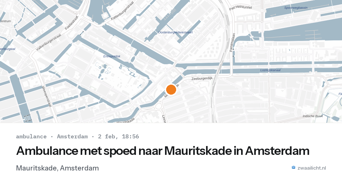 Ambulance met spoed naar Mauritskade in Amsterdam — 2 feb 2026