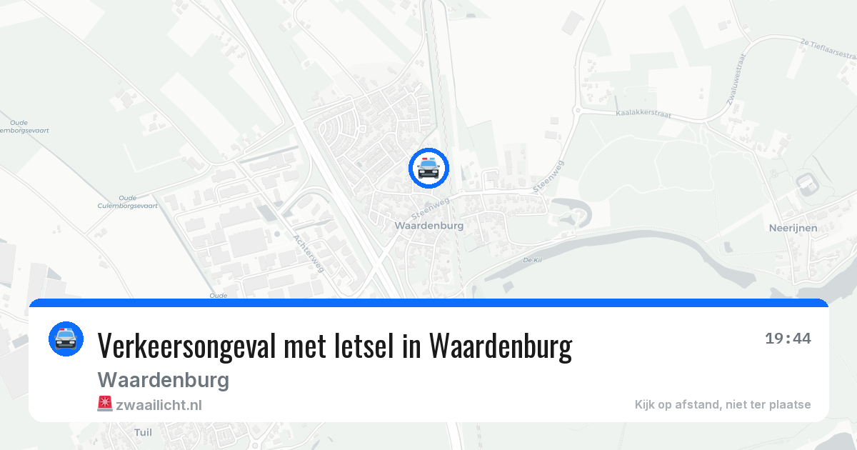 Verkeersongeval met letsel in Waardenburg — 8 jun 2026