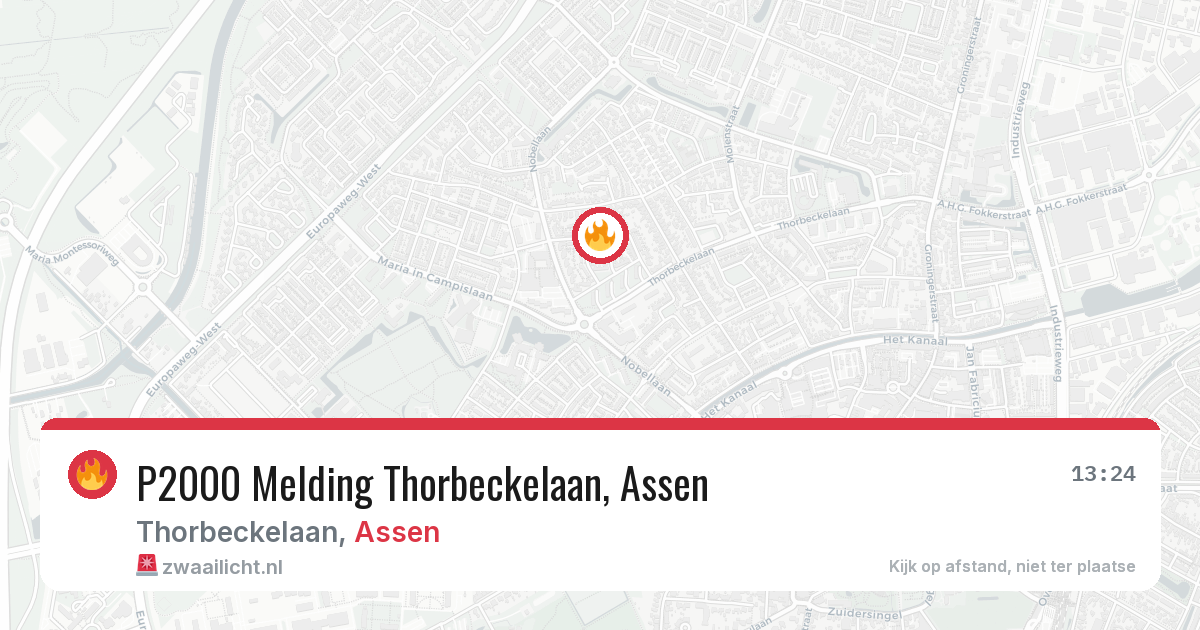 P2000 Melding Thorbeckelaan, Assen — 10 aug 2026