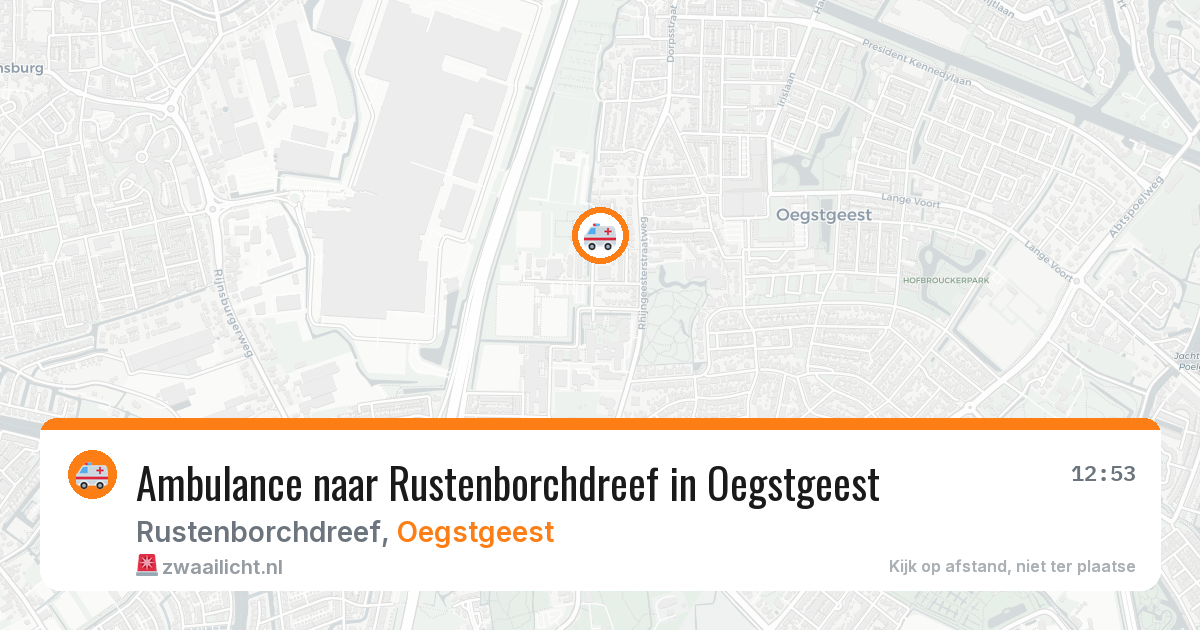 Ambulance naar Rustenborchdreef in Oegstgeest — 9 jul 2026