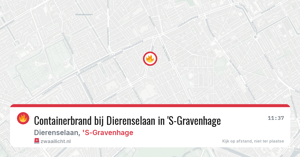 Containerbrand bij Dierenselaan in 'S-Gravenhage — 16 mrt 2026