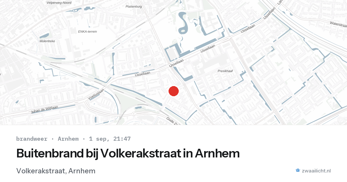 Buitenbrand bij Volkerakstraat in Arnhem — 1 sep 2026