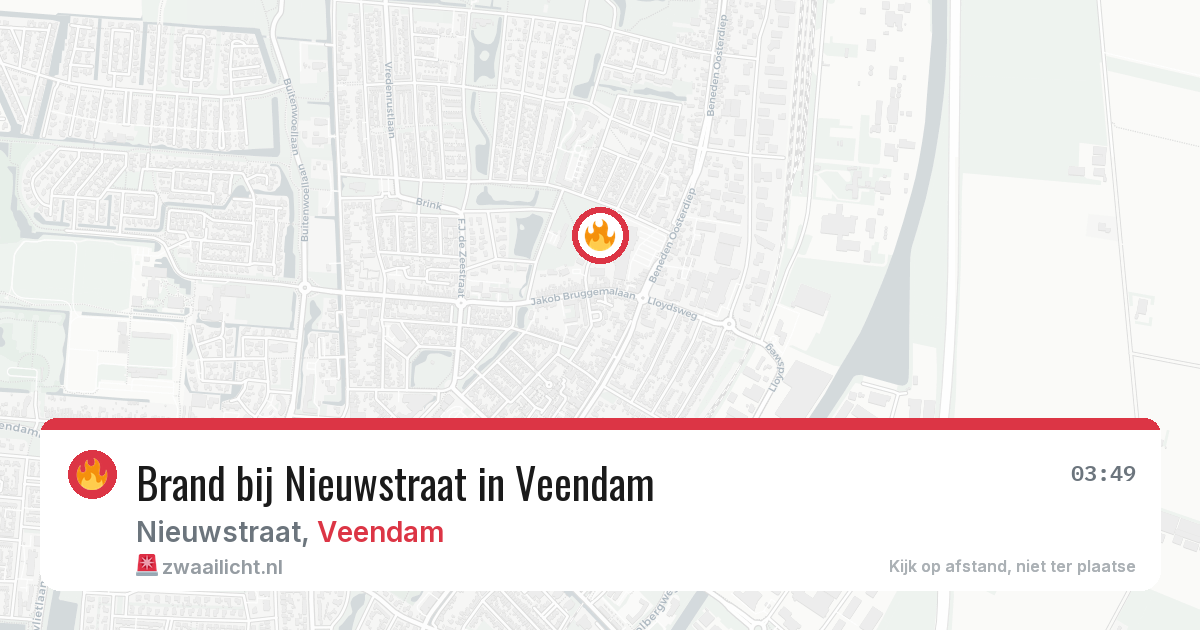 Brand bij Nieuwstraat in Veendam — 10 aug 2026