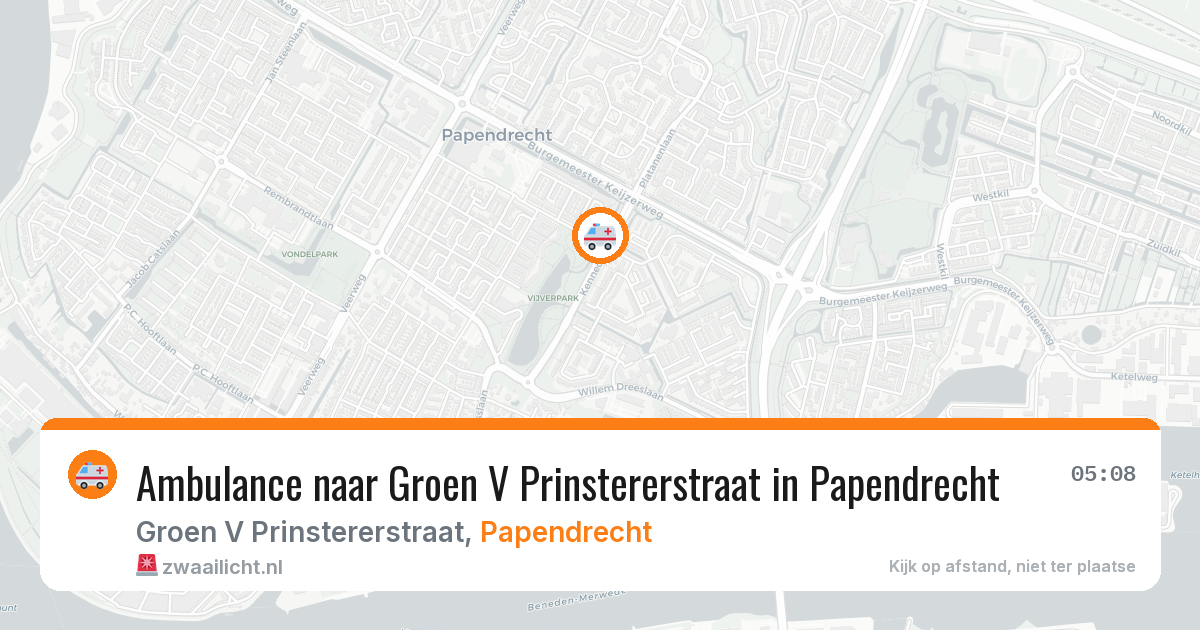 Ambulance naar Groen V Prinstererstraat in Papendrecht — 22 apr 2026