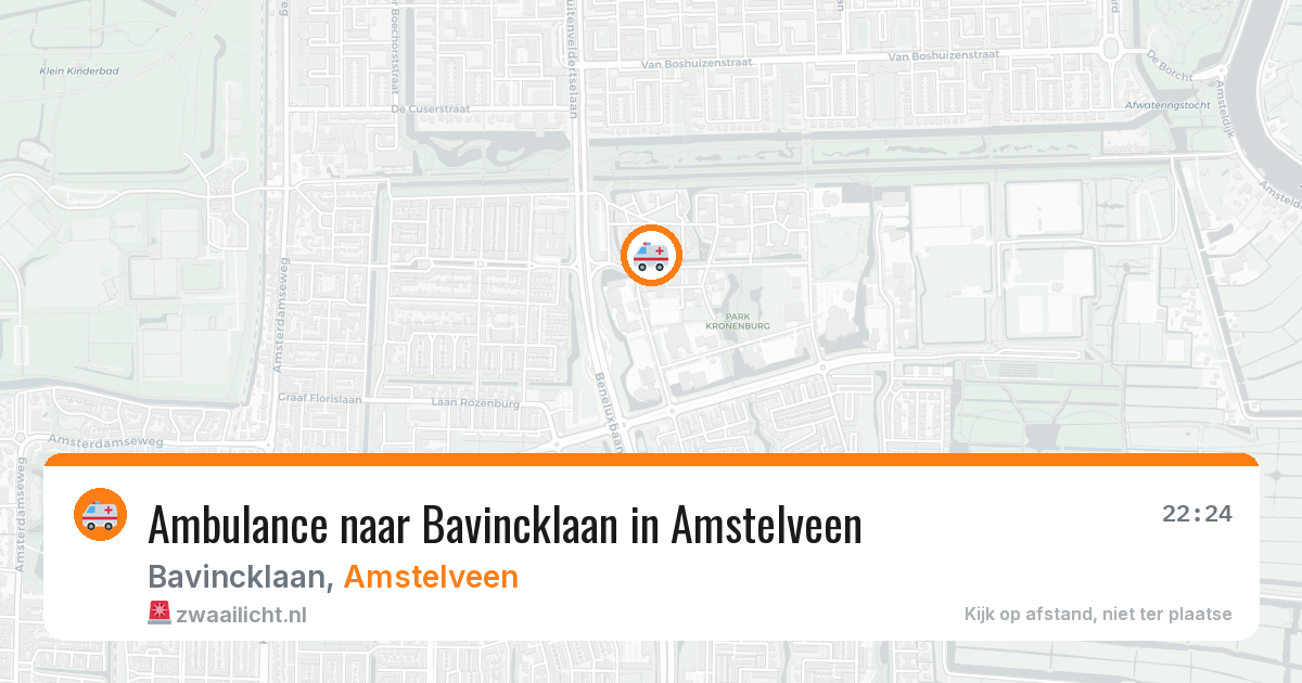 Ambulance naar Bavincklaan in Amstelveen — 13 aug 2026