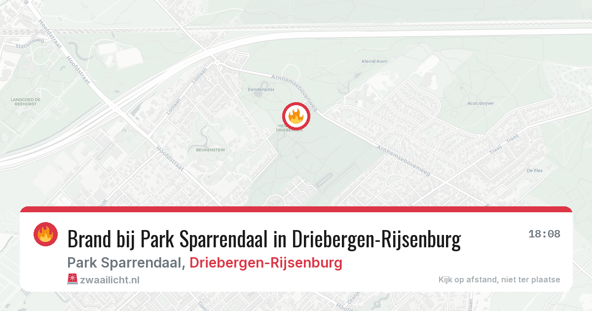 Brand bij Park Sparrendaal in Driebergen-Rijsenburg — 23 jul 2026