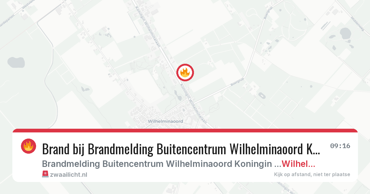 Brand bij Brandmelding Buitencentrum Wilhelminaoord Koningin Wilhelminala Wilhelminaoord in Wilhelminaoord — 2 apr 2026