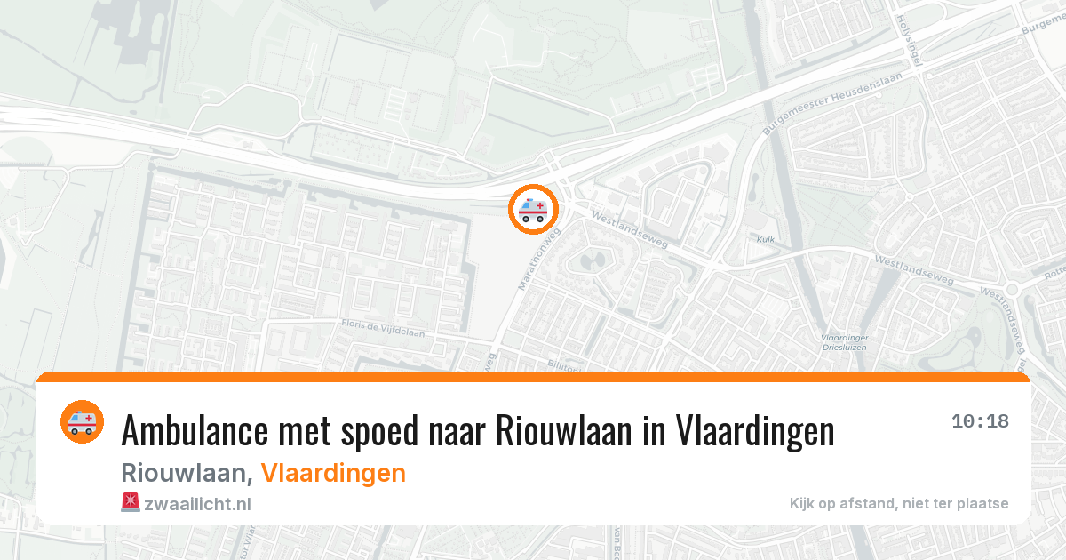 Ambulance met spoed naar Riouwlaan in Vlaardingen — 10 jun 2026