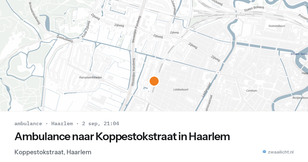 Ambulance naar Koppestokstraat in Haarlem — 2 sep 2026
