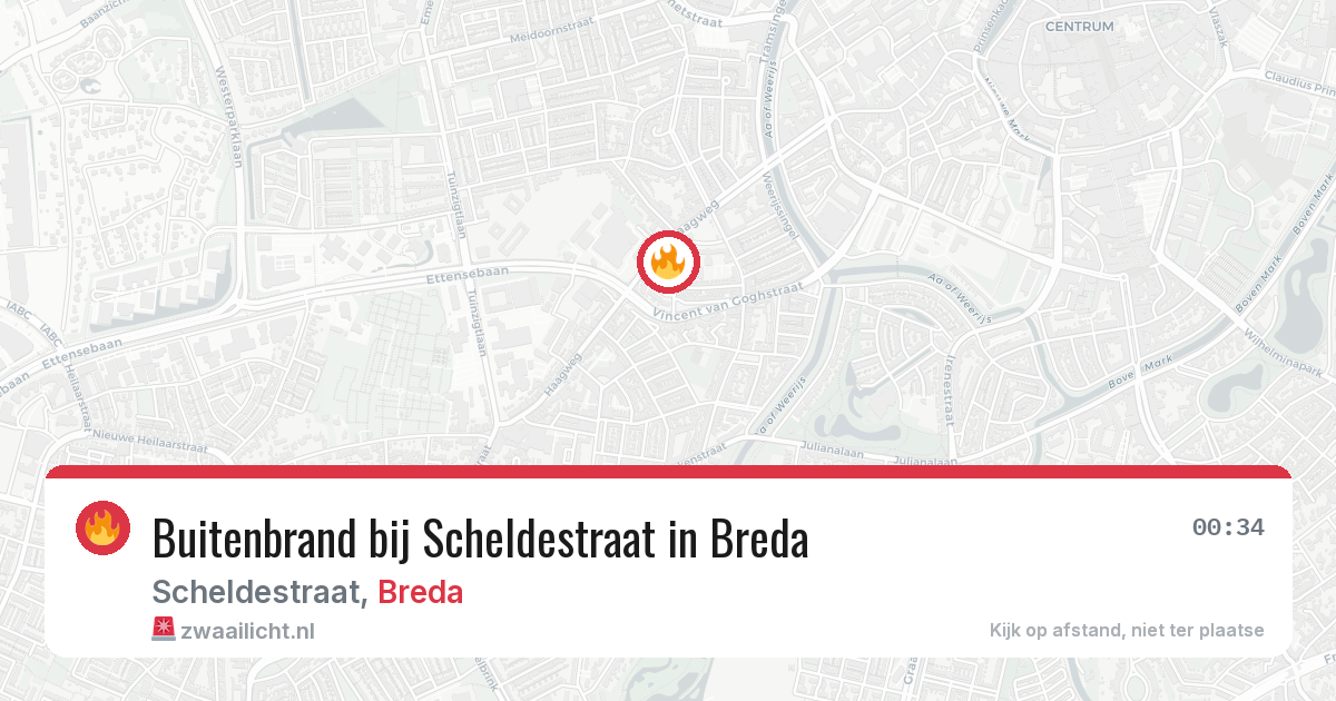 Buitenbrand bij Scheldestraat in Breda — 2 jun 2026