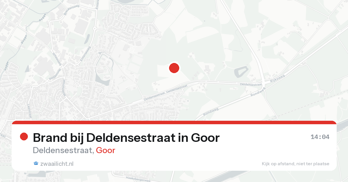 Brand bij Deldensestraat in Goor — 14 aug 2026
