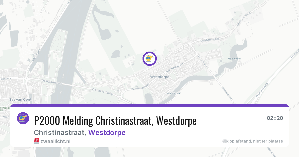 P2000 Melding Christinastraat, Westdorpe — 28 feb 2026