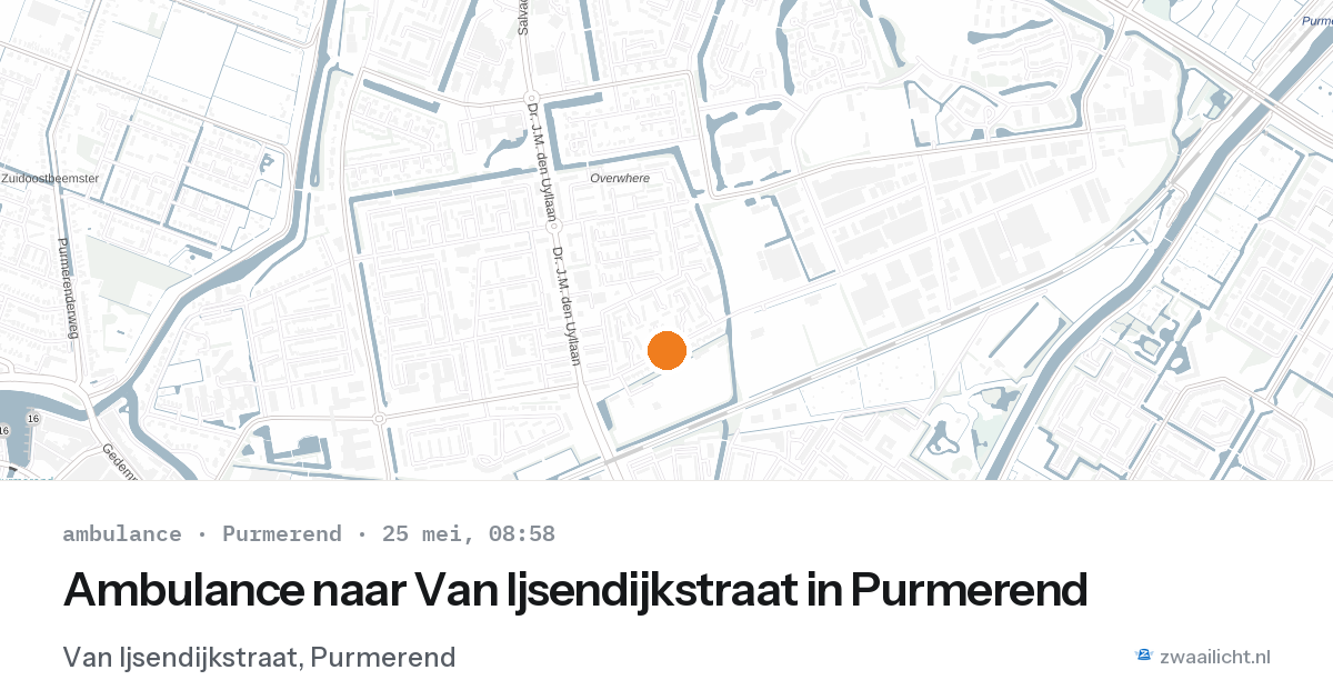 Ambulance naar Van Ijsendijkstraat in Purmerend — 25 mei 2026