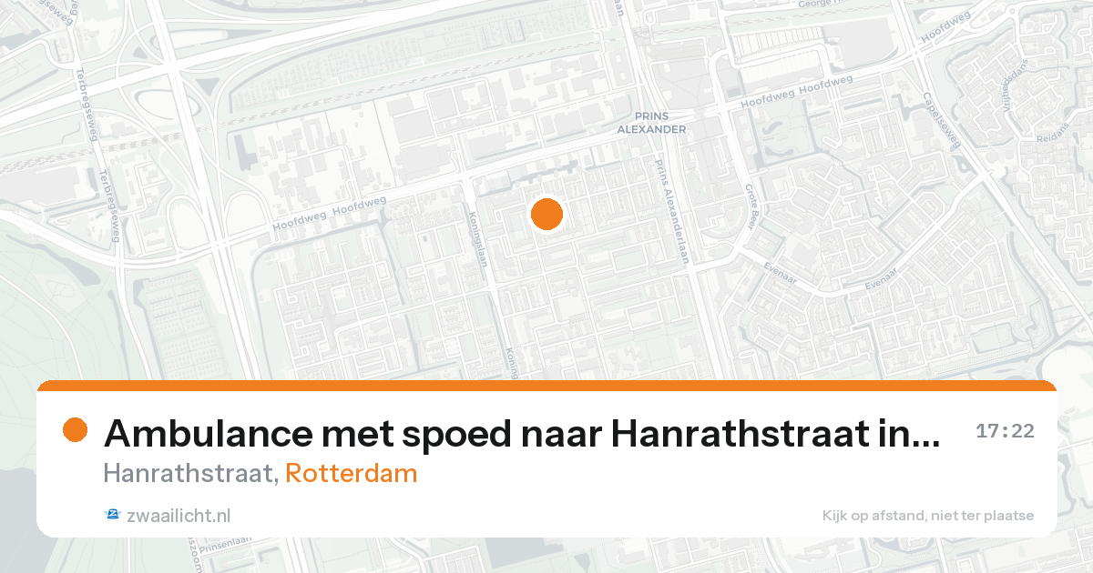 Ambulance met spoed naar Hanrathstraat in Rotterdam — 18 aug 2026