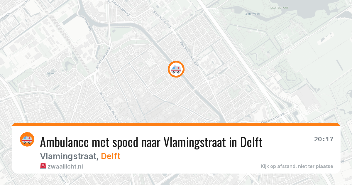 Ambulance met spoed naar Vlamingstraat in Delft — 13 jun 2026