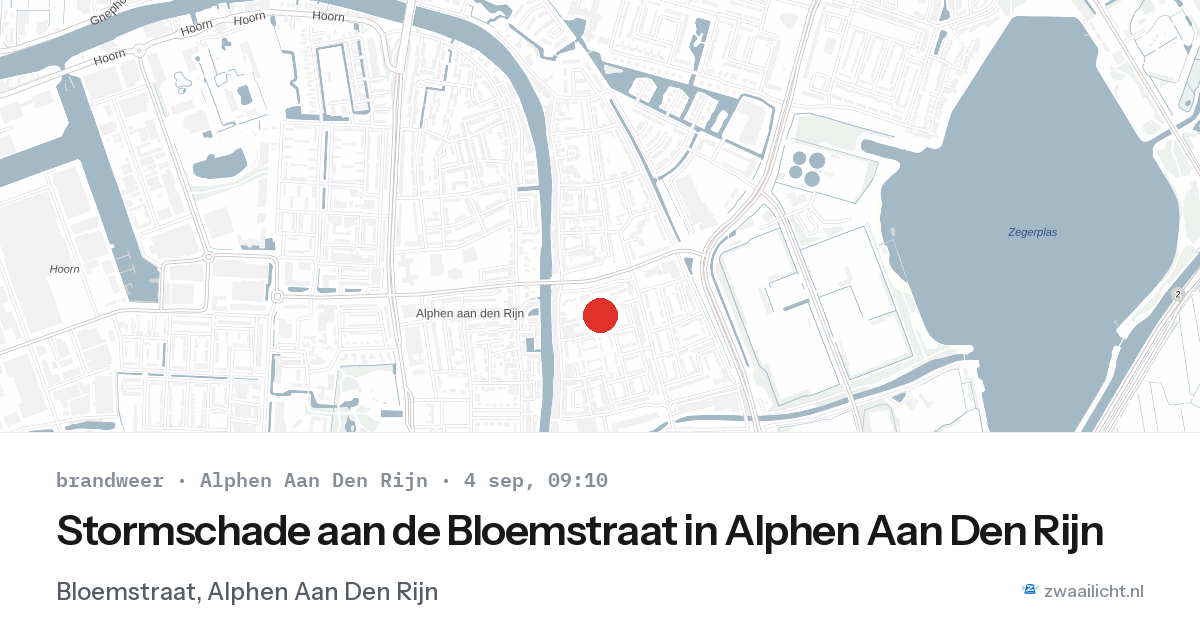 Stormschade aan de Bloemstraat in Alphen Aan Den Rijn — 4 sep 2026