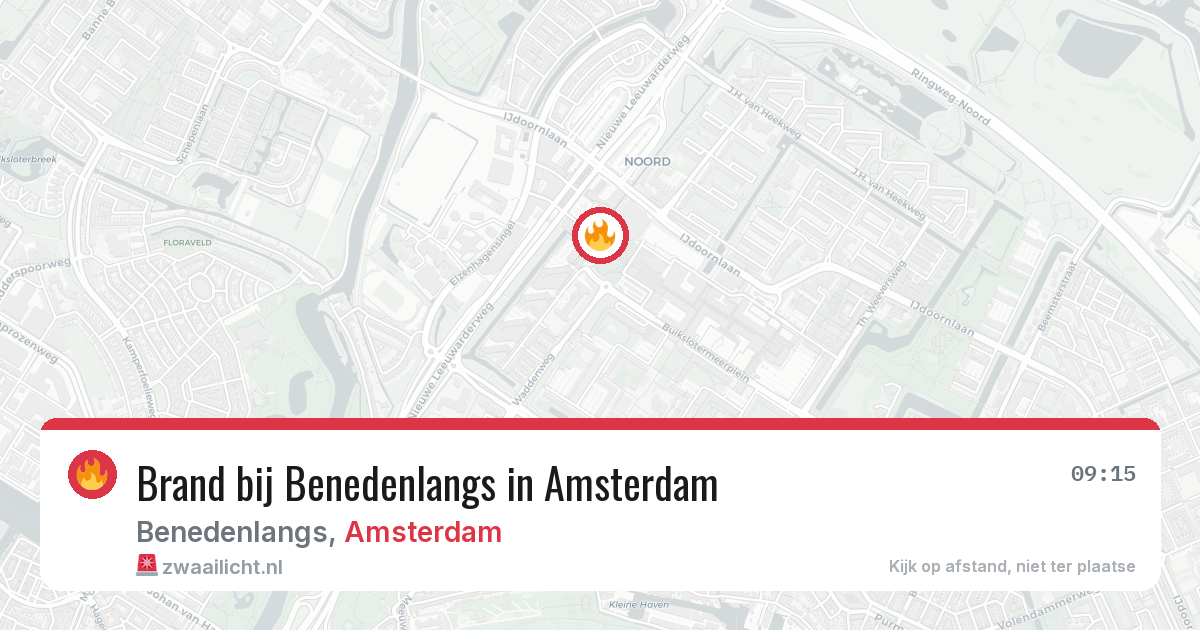 Brand bij Benedenlangs in Amsterdam — 18 mrt 2026